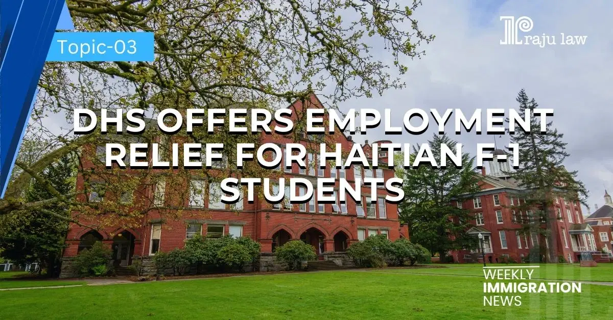 DHS Offers Employment Relief for Haitian F-1 Students