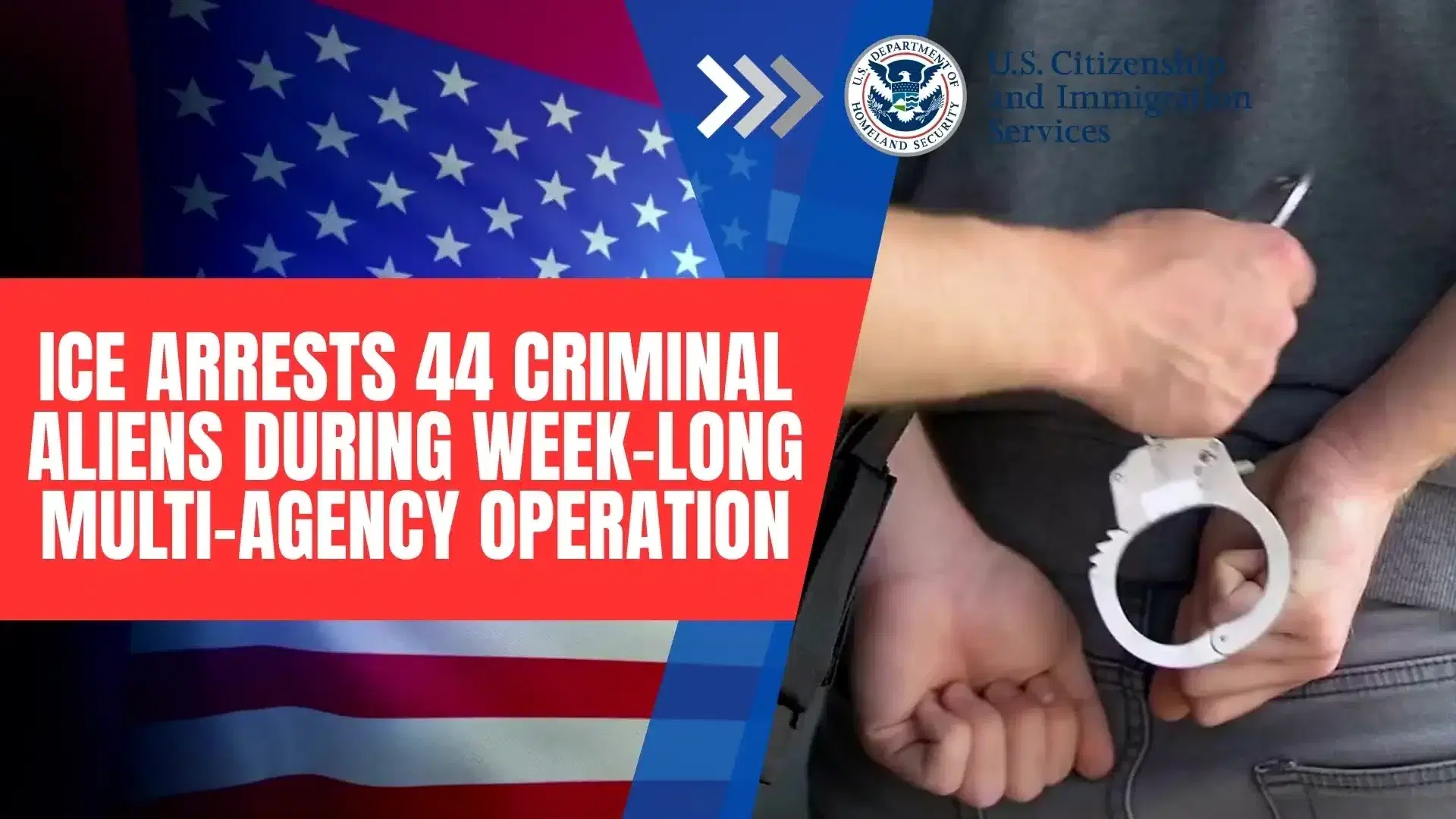 ICE arrests 44 criminal aliens during week-long multi-agency operation