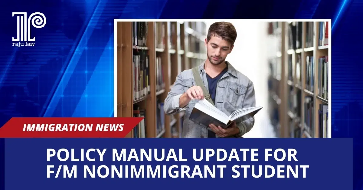 Policy Manual Update for F/M Nonimmigrant Student